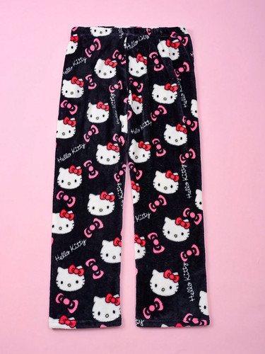 Flauschige pyjamahose mit - pyjamahose,